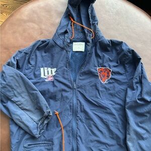 Vintage Delong Chicago Bears Miller Lite Beer Lightweight Wind Breaker Jacket XL